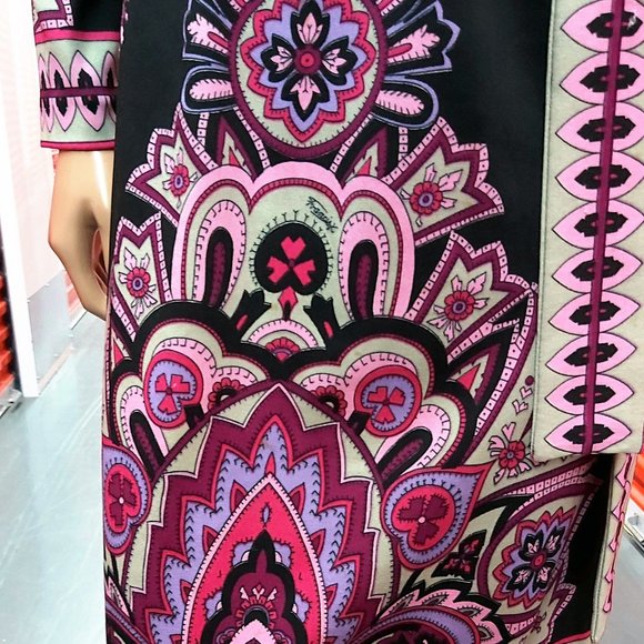 RARE Vintage Francis X designer Printed midi dress - Picture 5 of 12